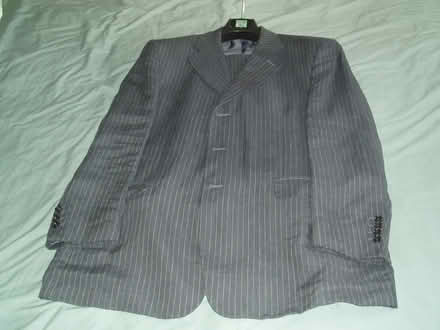 Photo of free M&S Mens Grey Stripped Italian Linen Jacket 46L (Yateley GU46) #1