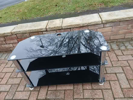 Photo of free TV Stand (Black Glass) (L37) #2