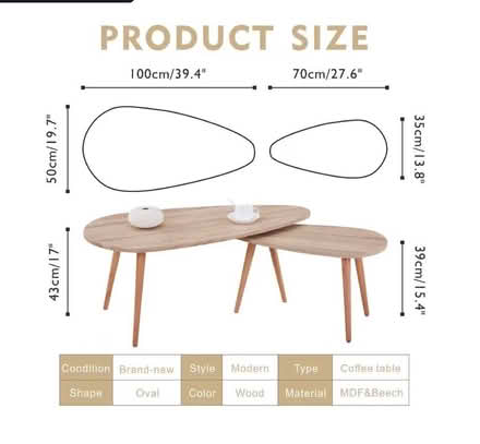 Photo of free Twin coffee table (Sw13 9ea) #3