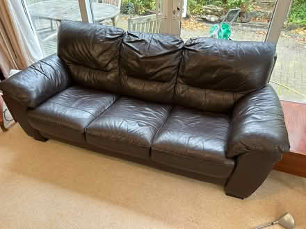 Photo of free Faux Leather 3 seater sofa + chair (Bassett , Southampton) #1
