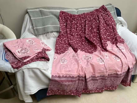 Photo of free Curtains - pink flower pattern (Steyning BN44) #1