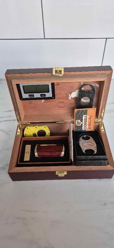 Photo of free Cigar Humidor, lighter & cigar cutters (St Helier SM4) #1