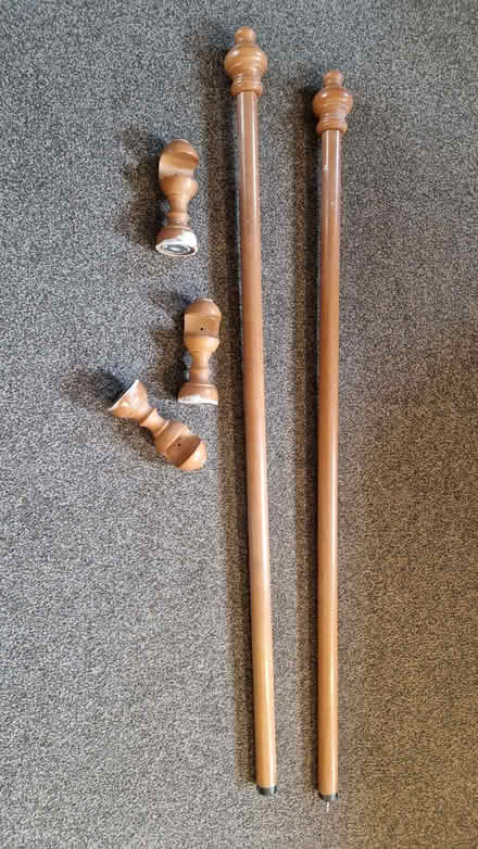 Photo of free Curtain pole with 3 wooden brackets.. (Stone Cross BN23) #1