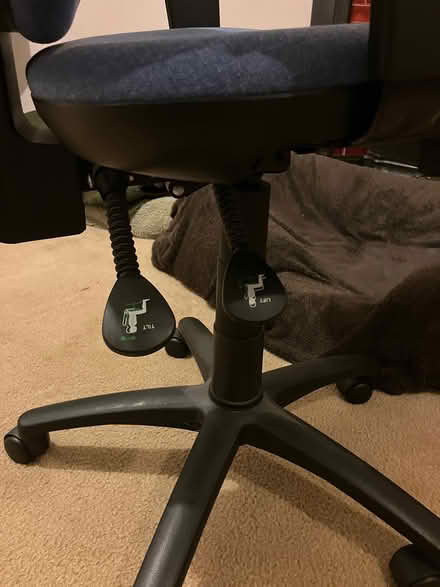 Photo of free Blue desk office chair with (removable) arms (Great Linford MK14) #4