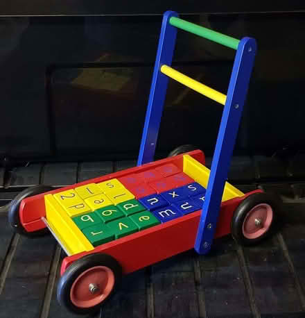 Photo of free Wooden push-along toy with building blocks (Lambridge) #1