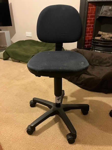Photo of free Charcoal grey desk chair (no arms) (Great Linford MK14) #1