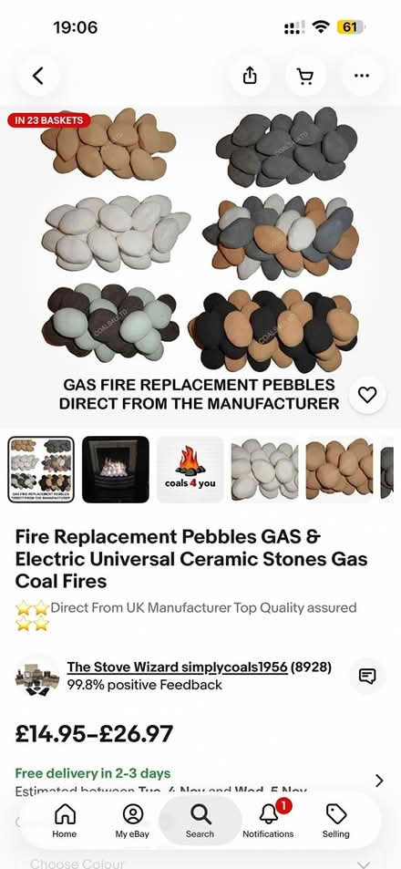 Photo of Fire replacement pebbles (EH11 gorgie) #1