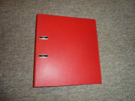 Photo of free 4 red lever arch files used (St albans) #1