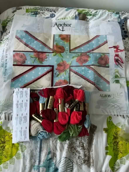 Photo of free Union Jack cross stitch partially started (Stone Cross BN24) #1