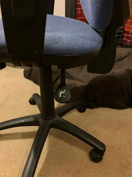Photo of free Blue desk office chair with (removable) arms (Great Linford MK14) #2