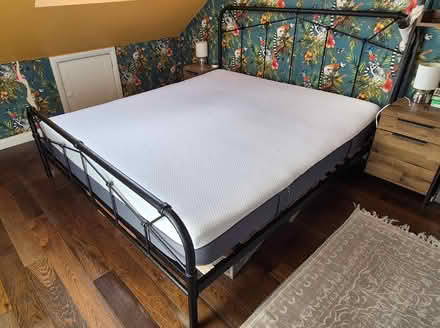 Photo of free Super Kingsize Next Metal Bed Frame and Emma Mattress (St Helier SM4) #1