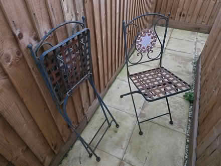 Photo of free Metal foldable garden chairs (Brize Norton OX18 1px) #1