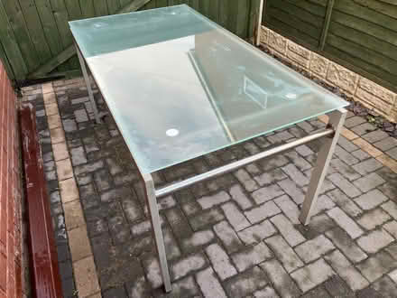 Photo of free Large glass-top table (Lostock Hall PR5) #1