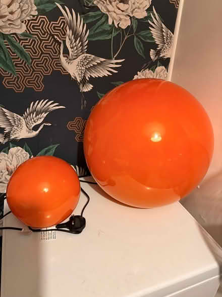 Photo of free Two Orange Ball Lamps (Tilbury RM18) #1