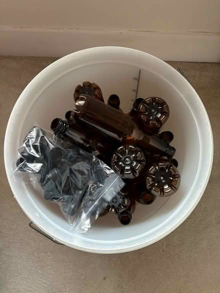 Photo of free Beer brewing bucket and bottles (RG1) #2