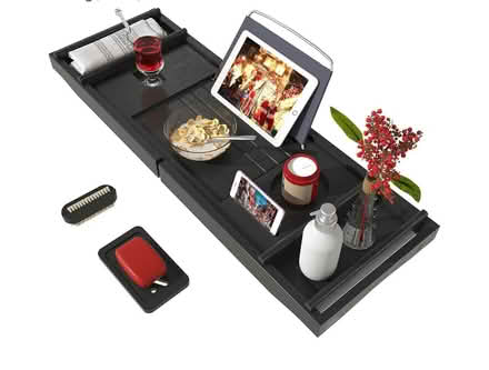 Photo of free Black bamboo bath caddy tray (Silver Spring near Georgia Ave) #1