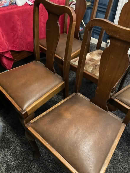 Photo of free X5 wooden dining chairs + table ((KA25)) #3
