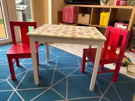 Photo of free Kids ikea table and 2 x chairs (Waterlooville PO8) #1