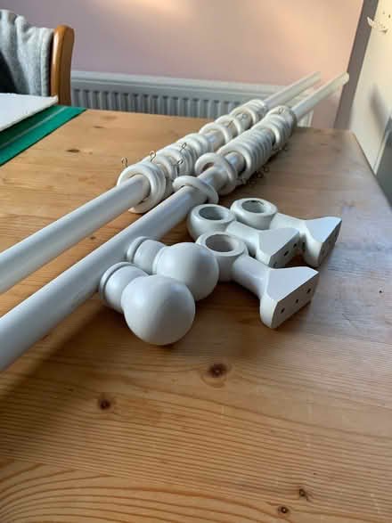 Photo of free White curtain pole with fittings (Osgodby YO11) #1