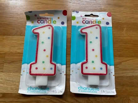 Photo of free Two x ‘1’ candles (Woodmancote GL11) #1