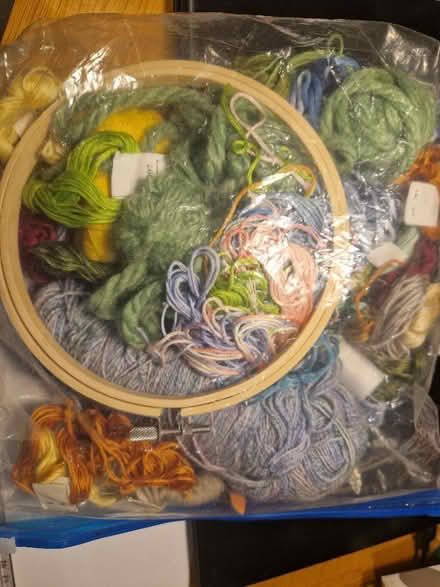 Photo of free Embroidery hoop plus assorted yarns (Broxbourne EN10) #1