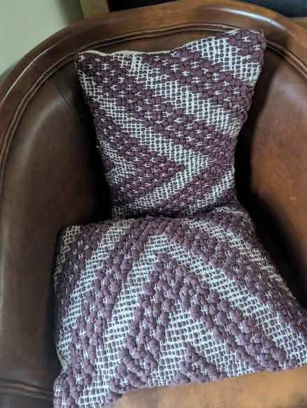 Photo of free 2 half cushions burgundy and natiral (Grangeway area NN10) #1
