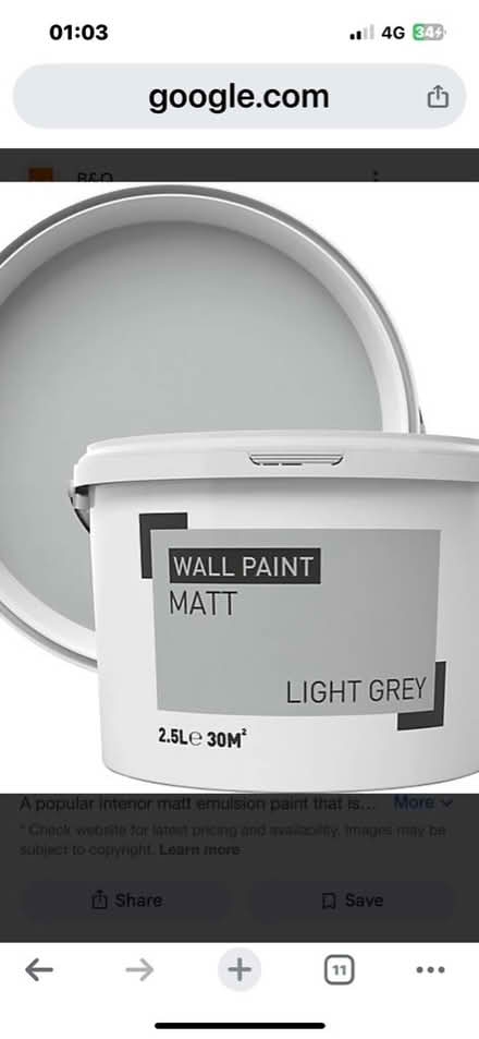 Photo of Grey, white or magnolia paint (Airport Junction UB7) #1