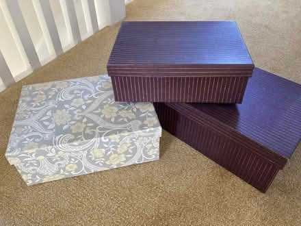 Photo of free 3 sparkly cardboard storage boxes (Beckenham BR3) #1