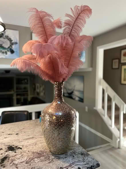 Photo of free Tall mosaic vase w feathers (83rd & Mendingwall) #1