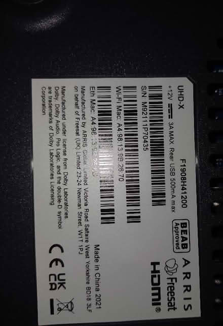 Photo of free Freesat box (Freshbrook SN5) #1