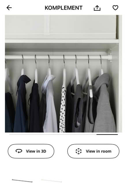 Photo of Ikea Komplement 100cm rail (Fairfield Park) #2