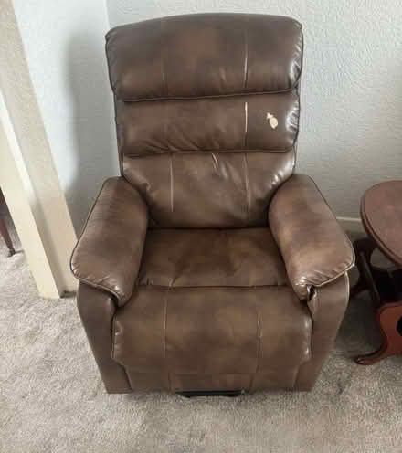 Photo of free Faux leather reclining chair (Harwood) #1