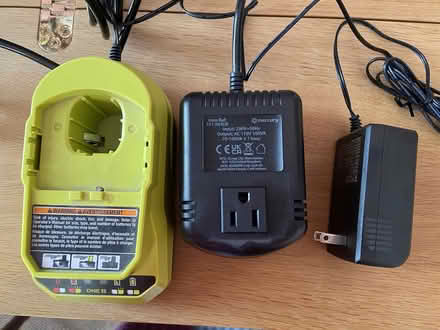 Photo of free Ryobi battery, charger and convertor for American plug (Stratford-upon-Avon CV37) #2