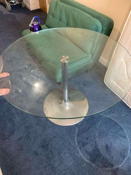 Photo of free Glass top Dining table (Round Spinney) #1