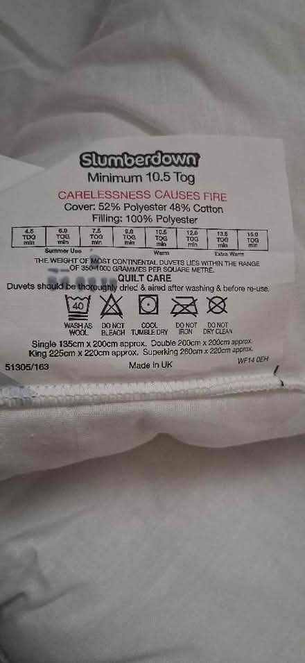 Photo of free Single duvet 10.5 tog (KGH area NN16) #2