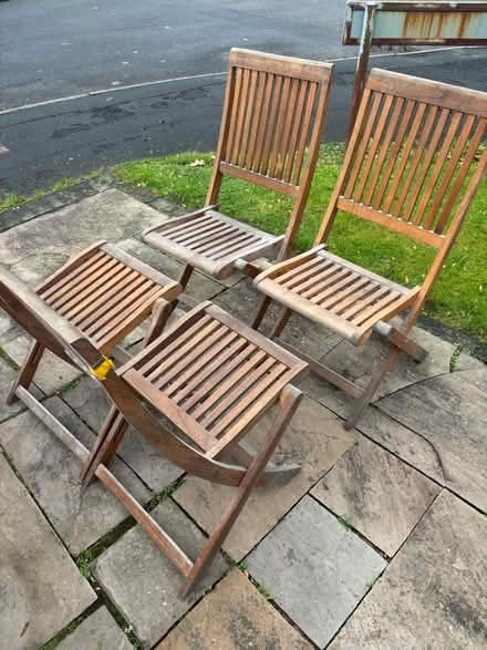 Photo of free Wooden garden table and 4 chairs (BL2) #4