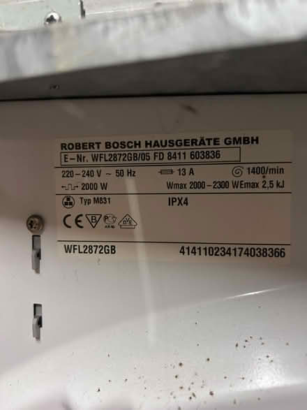 Photo of free Bosch washing machine (Prestbury, Cheltenham) #3