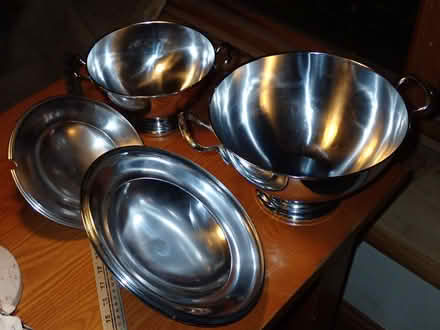 Photo of free Two stainless steel soup tureens/punch bowls (Fairfield LA1) #2