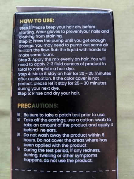 Photo of free Black Shampoo Style Hair Dye with peroxide see description (Barons Court W6) #3