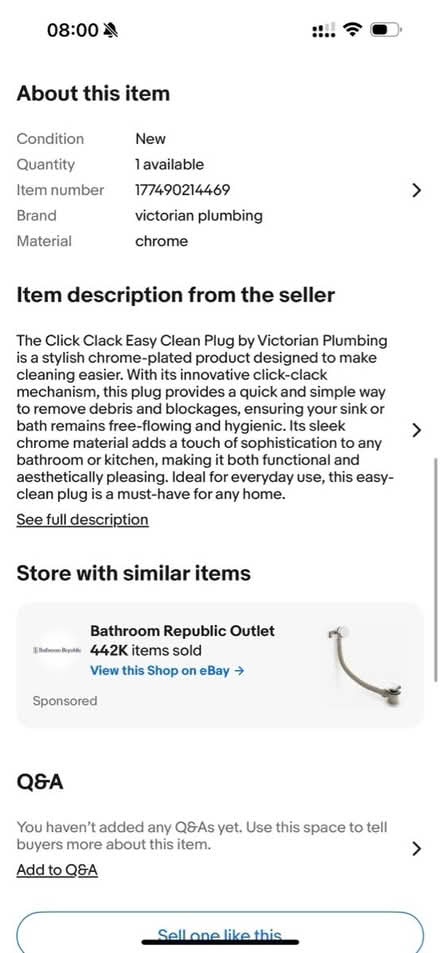 Photo of free Sink plug (E17) #3