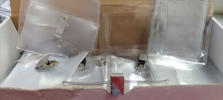 Photo of free clear name tag protectors/holders #1