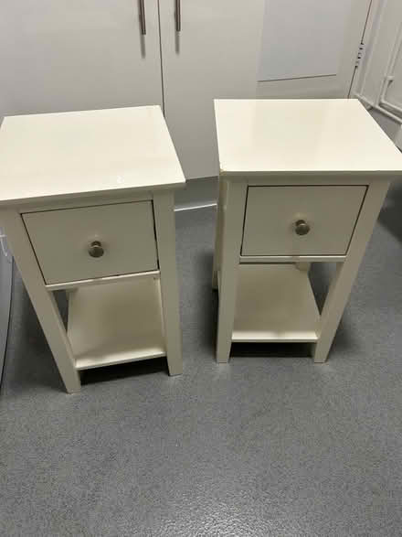 Photo of free Two matching white bedside tables (ware SG12) #1