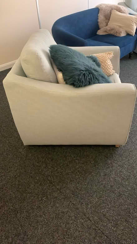 Photo of free 2 pale blue arm chairs (cushions not included) (Upper Wolvercote OX2) #2