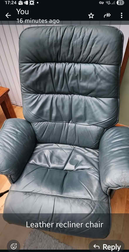 Photo of free Leather reclining armchair (Rhu G84) #1