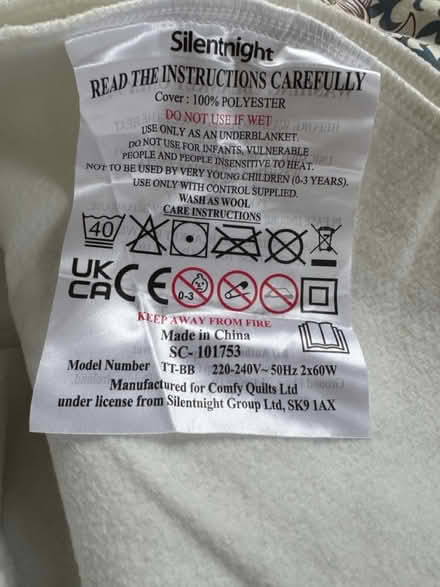 Photo of free Electric under blanket (Cambridge/Royston) #1