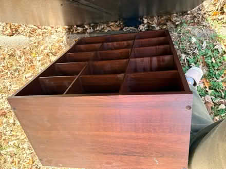 Photo of free Wooden shelf, shoe bin, & dog bed (Dale blvd) #2