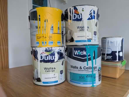 Photo of free Wall paint - white yellow blue (Seven Dials BN1) #1