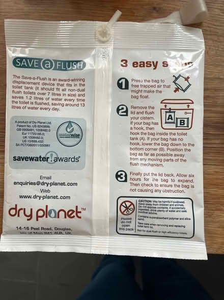 Photo of free ‘Save a Flush’ water saving device (Colchester CO3) #2