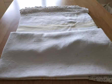 Photo of free 3 large vintage table cloths (Ickleford) #1