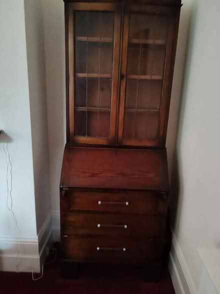 Photo of free Antique bureau with drawers and glass door cabinet/dresser (Southsea PO4) #1